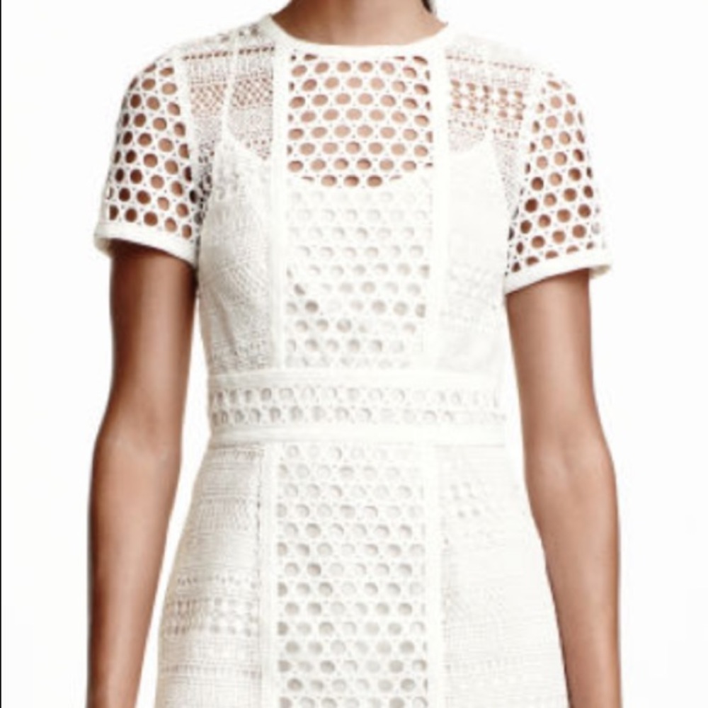 SOLD on eBay - H&M white lace dress shirt sleeves